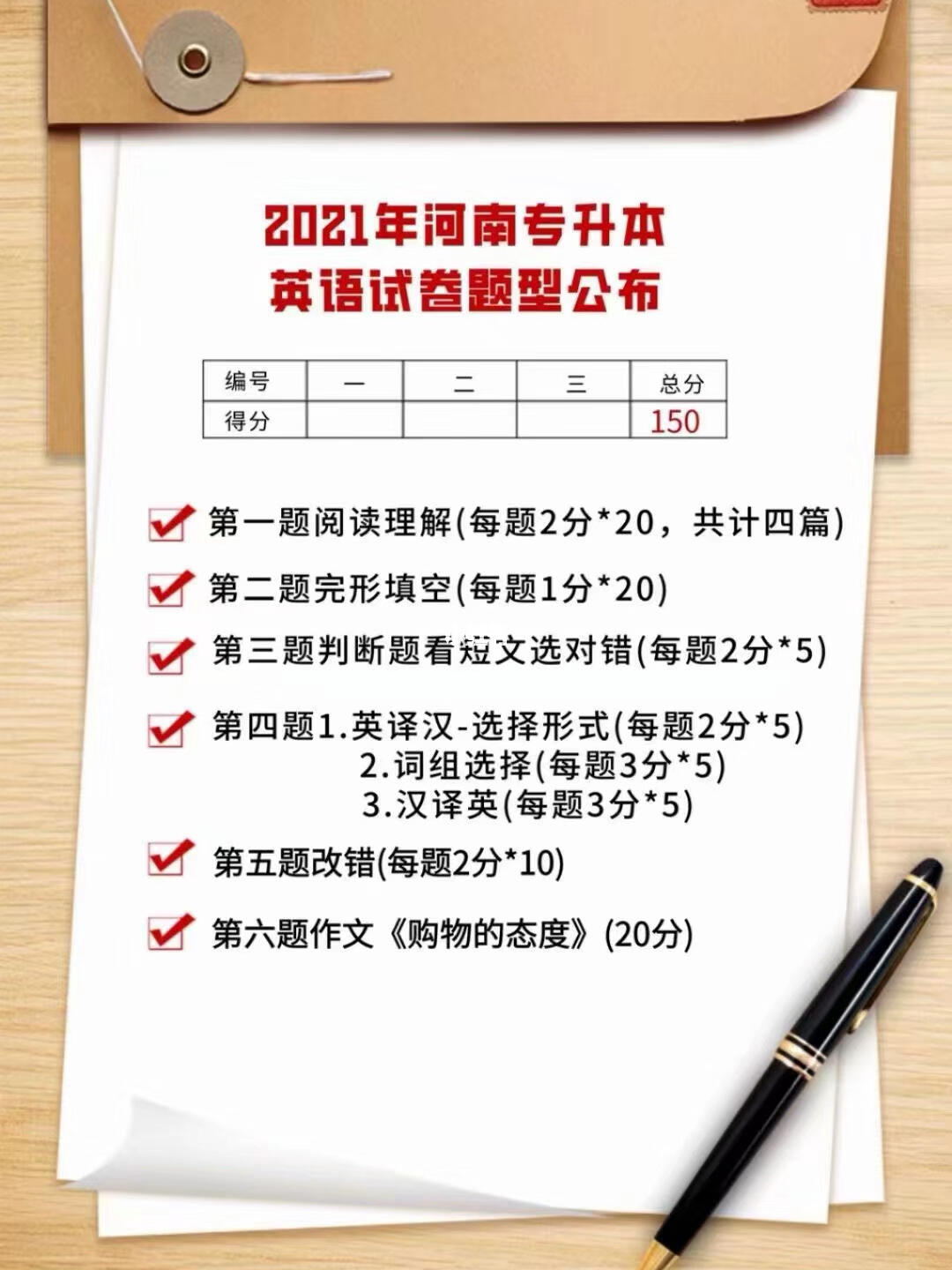 河南专升本英语考试题型全面解析