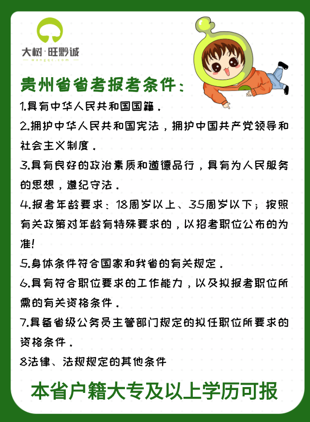 贵州专科公务员报考条件全面解析