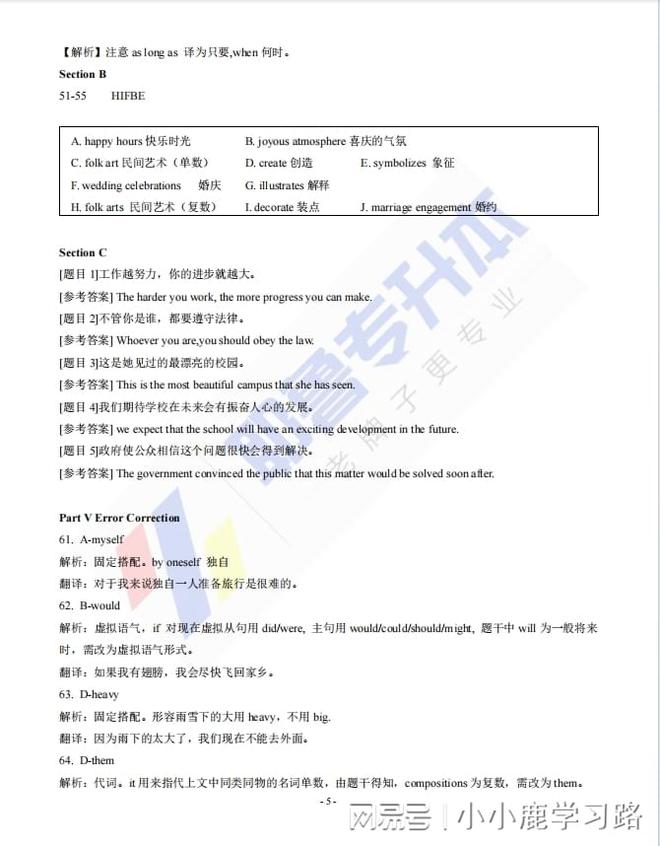 河南专升本英语题型全面解析